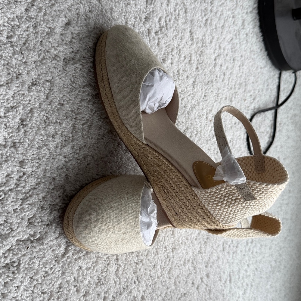 J. Crew Factory Ankle-strap espadrille wedges Size 10 - Picture 5 of 17